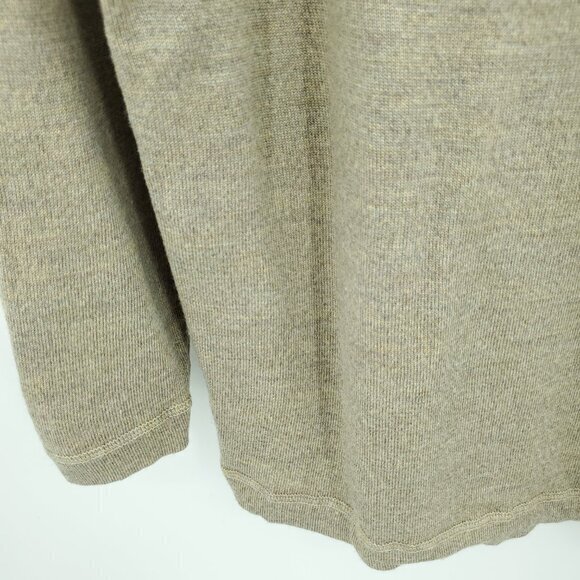 VTG 90s Banana Republic 100% Merino Wool V-Neck Sweater M Tan/Taupe - Picture 9 of 16